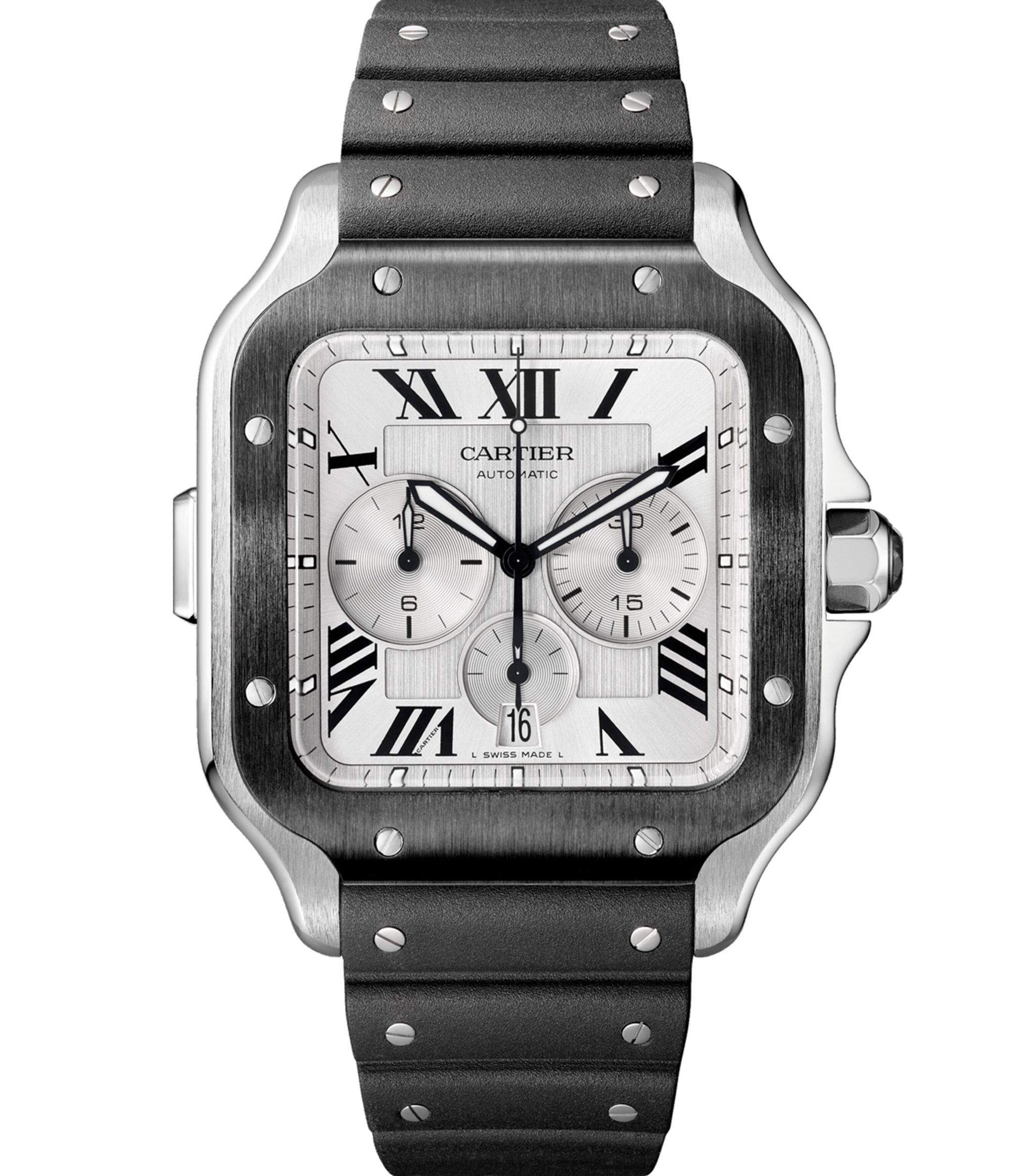 Stainless Steel Santos de Cartier Watch 43.3mm GOODS Harrods   