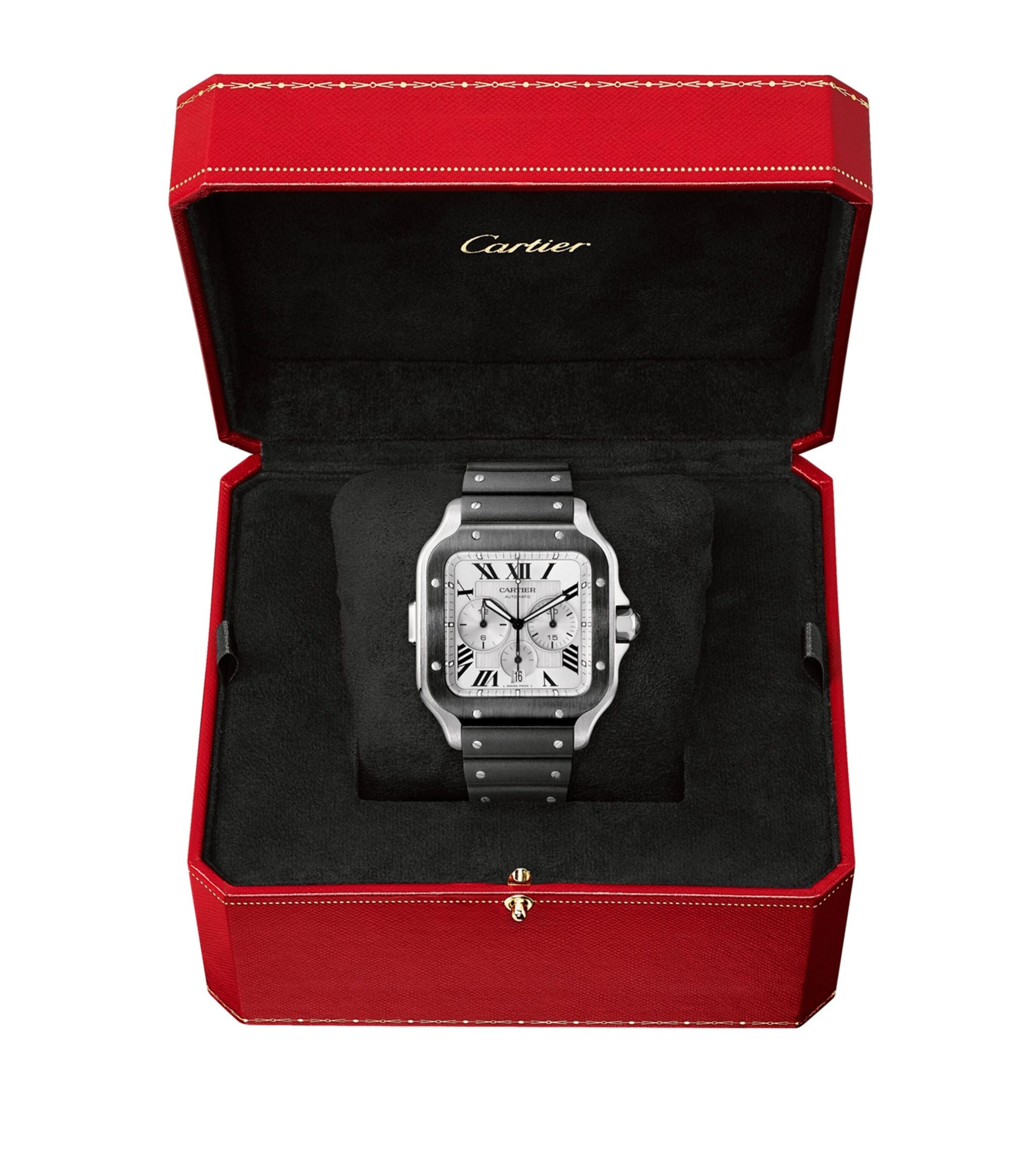 Stainless Steel Santos de Cartier Watch 43.3mm GOODS Harrods   