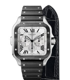 Stainless Steel Santos de Cartier Watch 43.3mm GOODS Harrods   