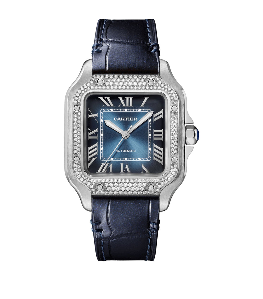 Steel and Diamond Santos de Cartier Watch 35.1mm