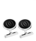 Sterling Silver and Onyx Double C de Cartier Cufflinks GOODS Harrods   