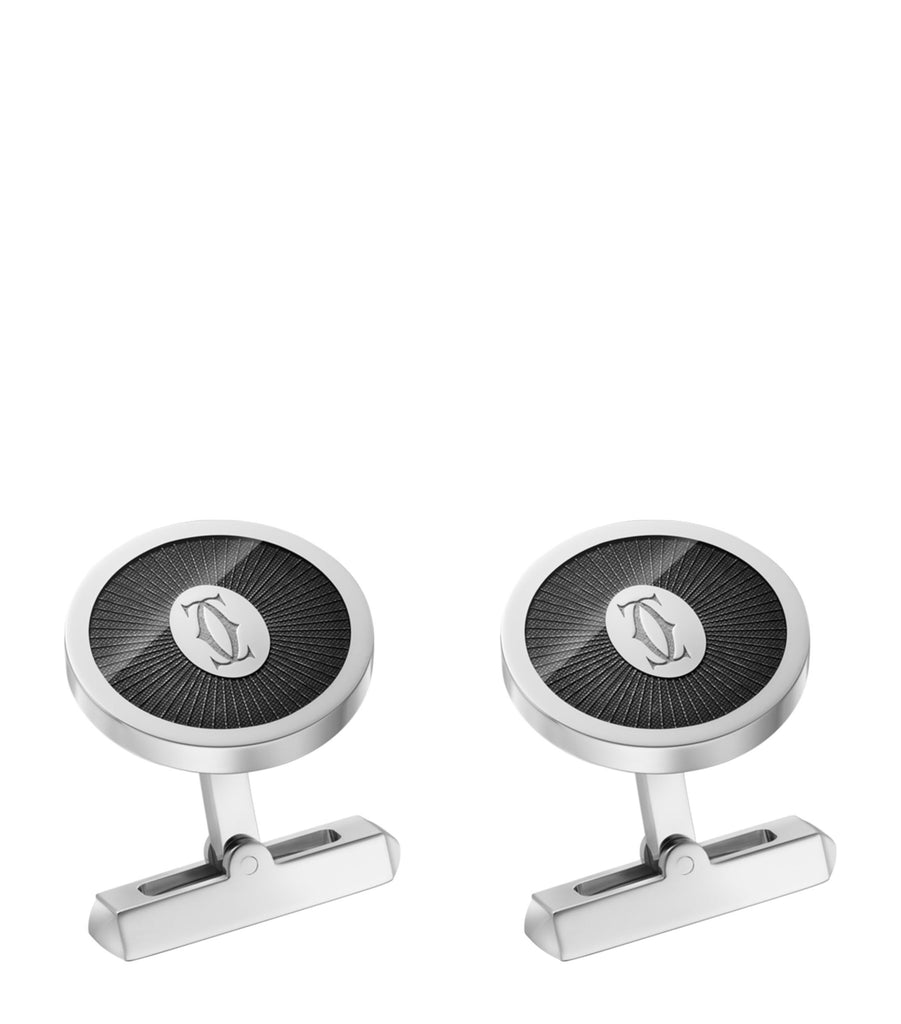 Sterling Silver Double C de Cartier Cufflinks