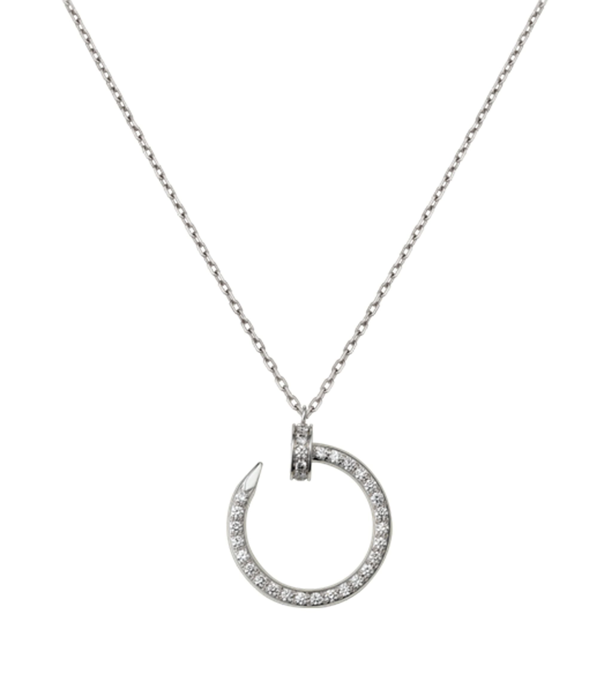 White Gold and Diamond Juste en Clou Pavé Necklace GOODS Harrods   