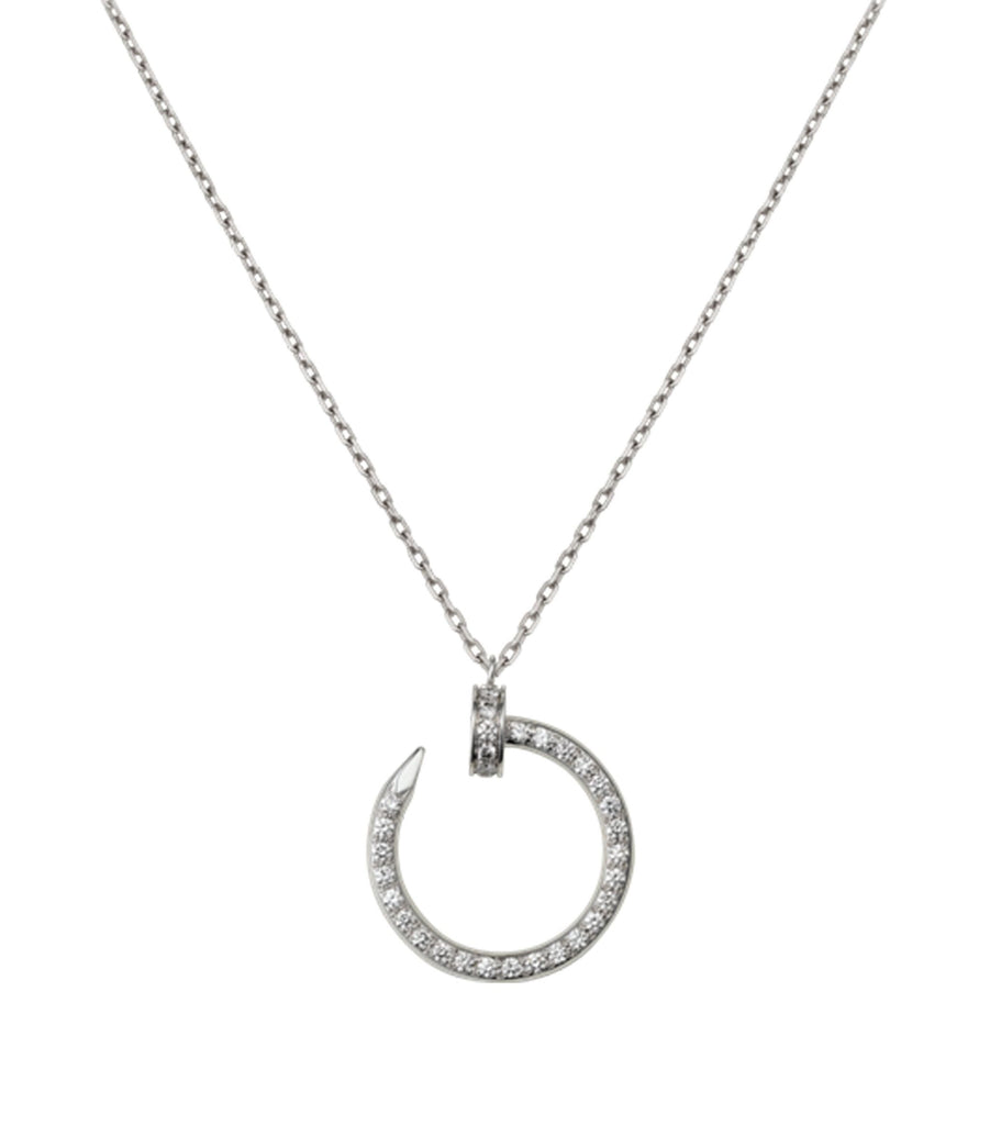 White Gold and Diamond Juste en Clou Pavé Necklace