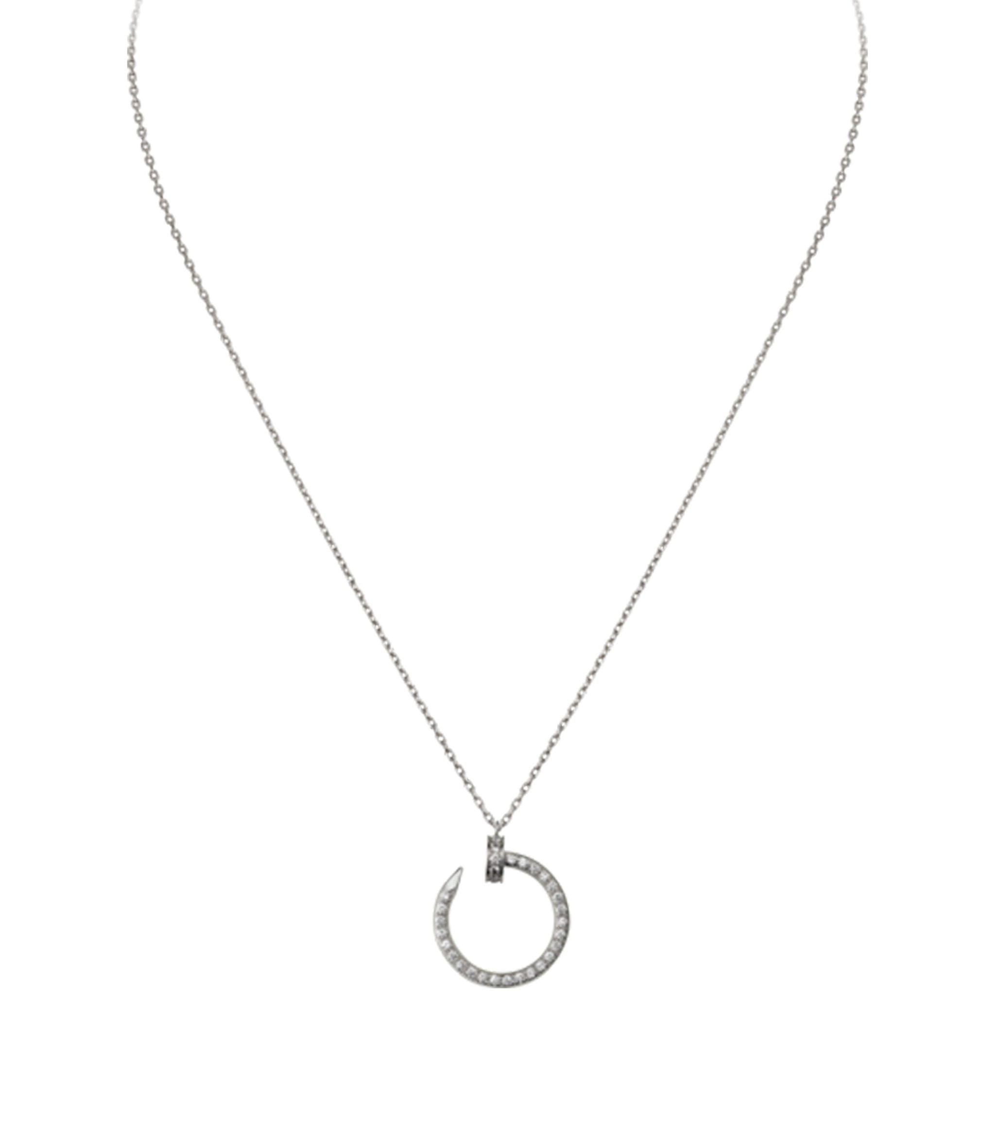 White Gold and Diamond Juste en Clou Pavé Necklace GOODS Harrods   