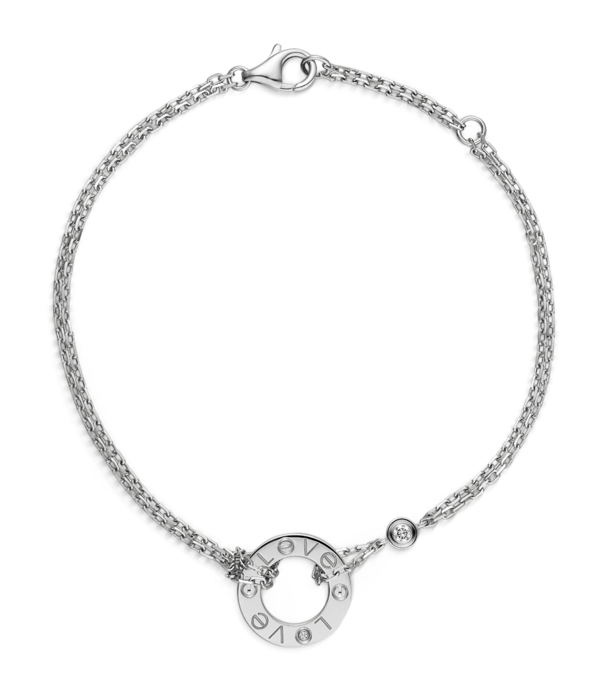 White Gold and Diamond LOVE Bracelet GOODS Harrods   