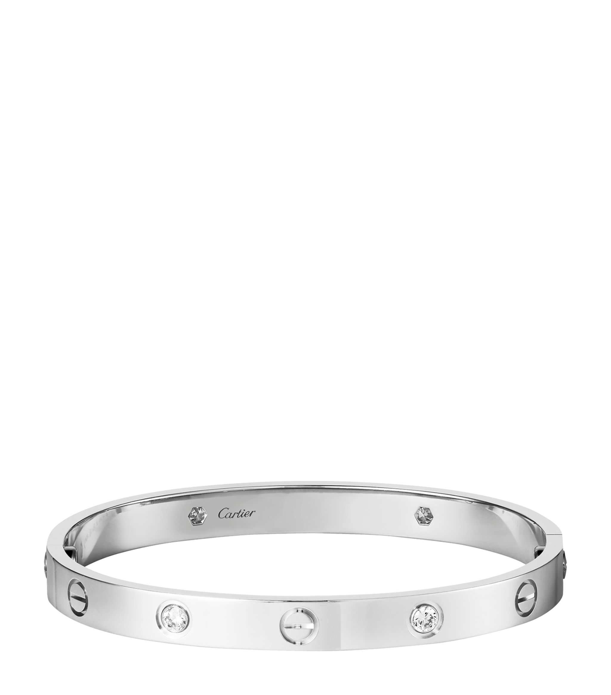 White Gold and Diamond LOVE Bracelet GOODS Harrods   