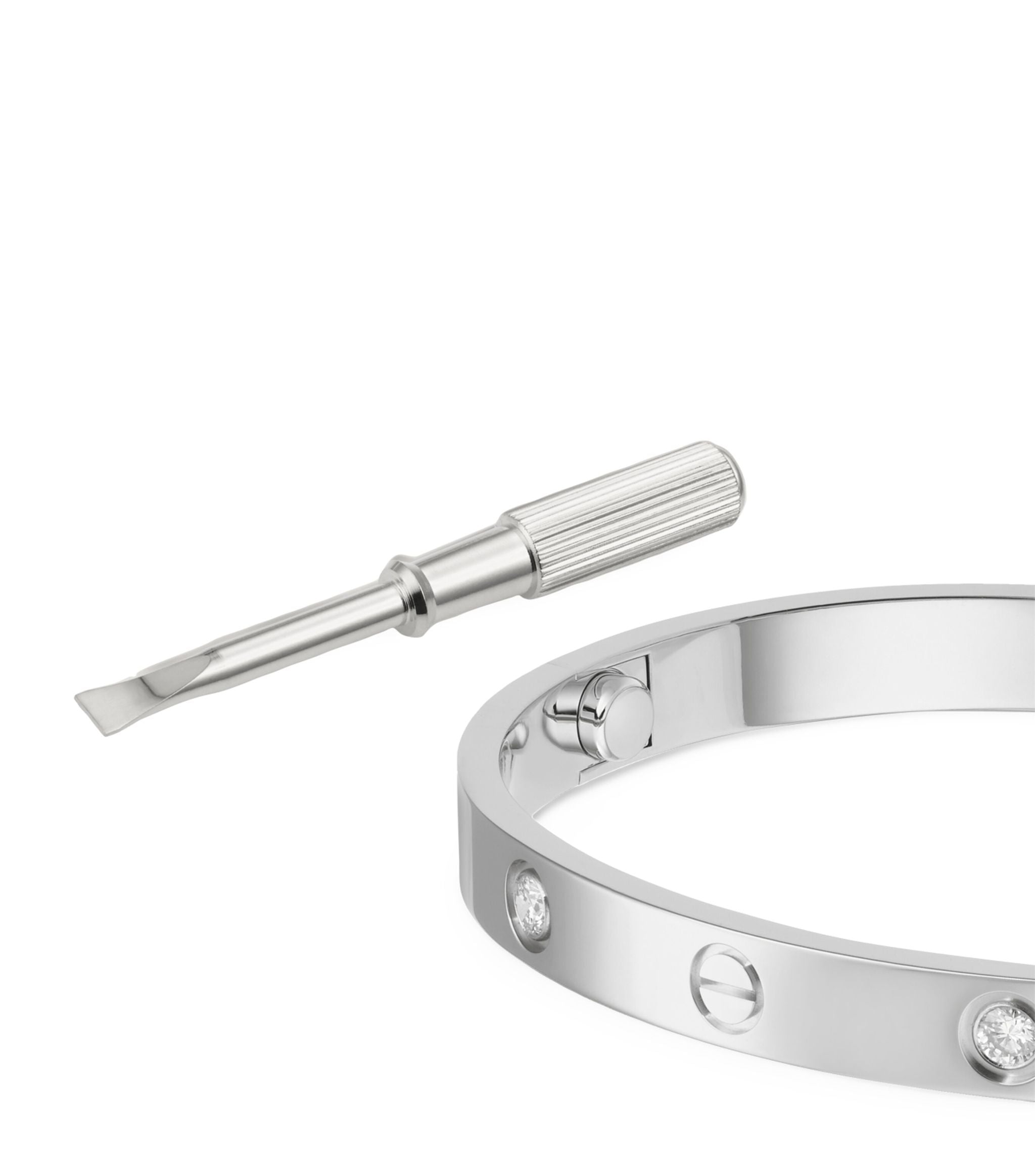 White Gold and Diamond LOVE Bracelet GOODS Harrods   