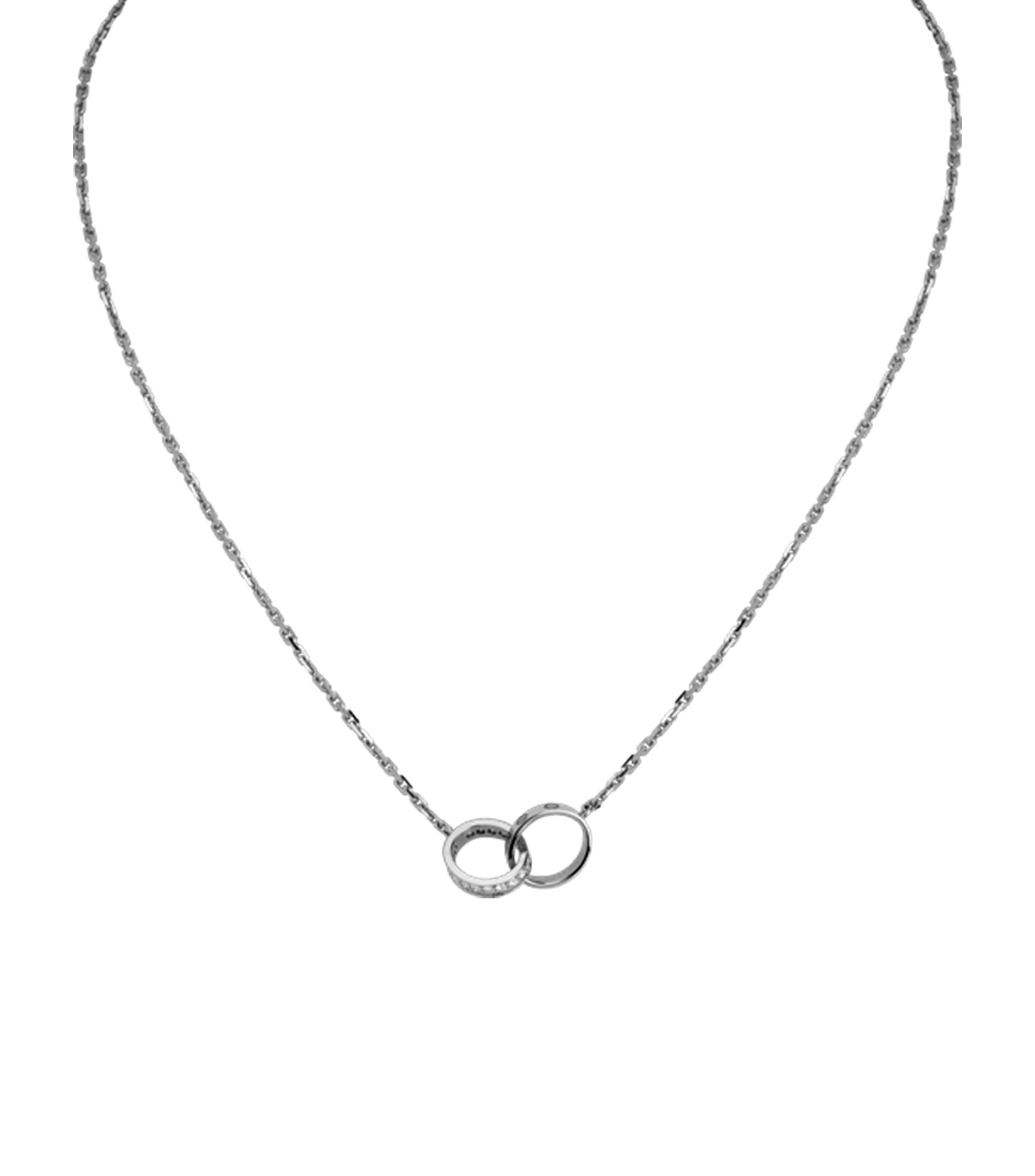 White Gold and Diamond LOVE Necklace GOODS Harrods   