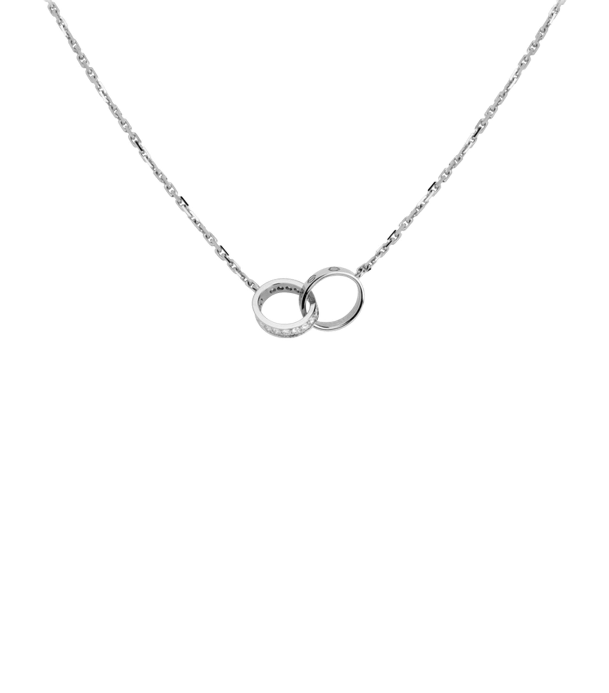 White Gold and Diamond LOVE Necklace GOODS Harrods   