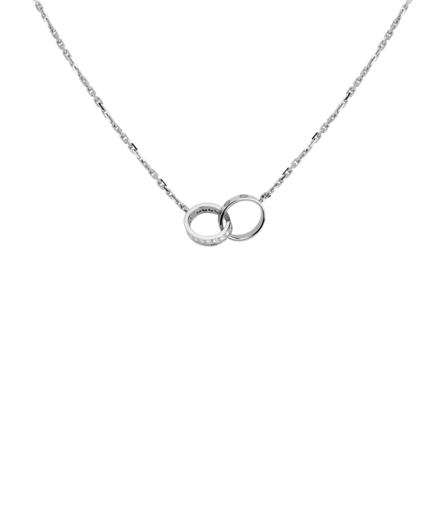 White Gold and Diamond LOVE Necklace