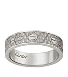 White Gold and Diamond-Paved LOVE Wedding Band GOODS Harrods   