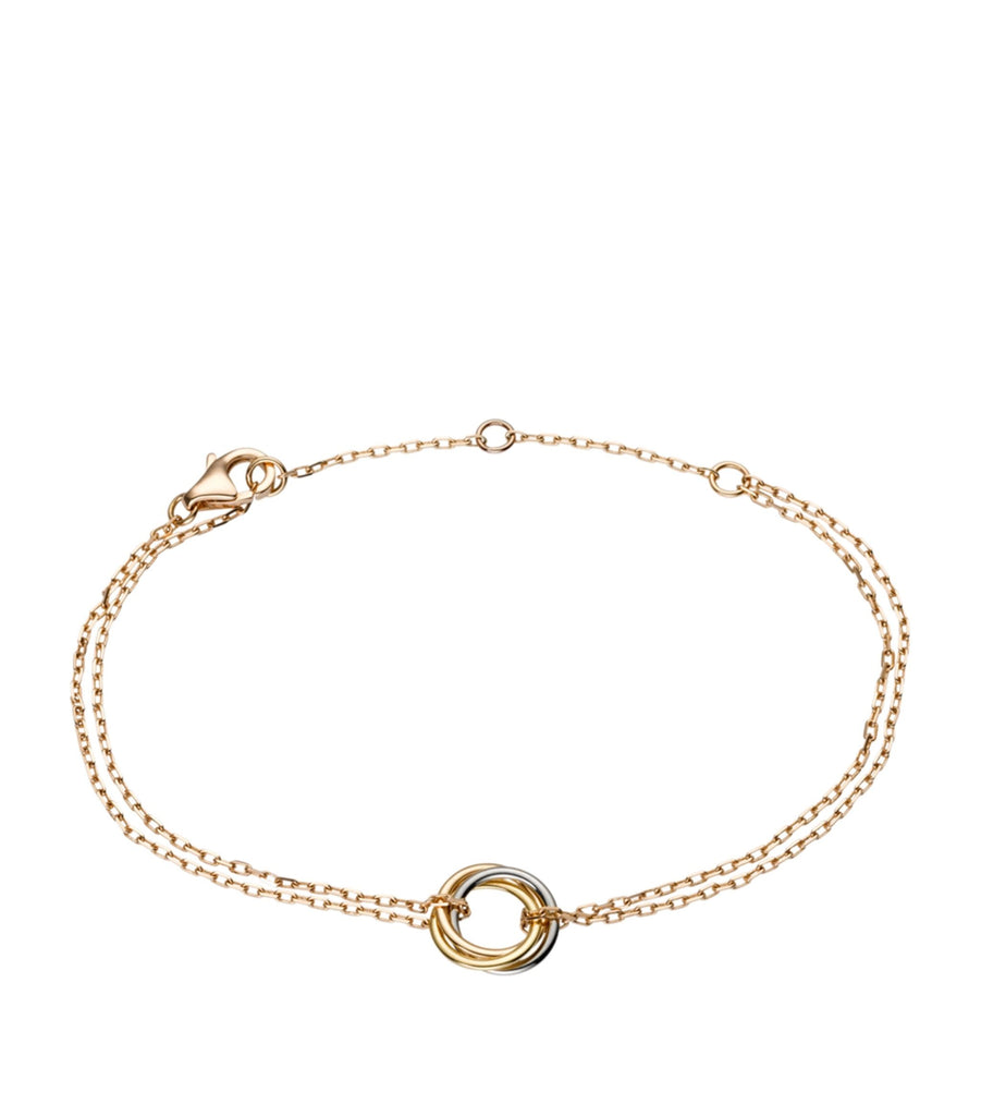 White, Yellow and Rose Gold Trinity Bracelet