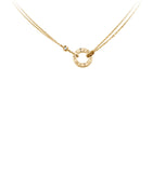 Yellow Gold and Diamond LOVE Double Chain Necklace GOODS Harrods   