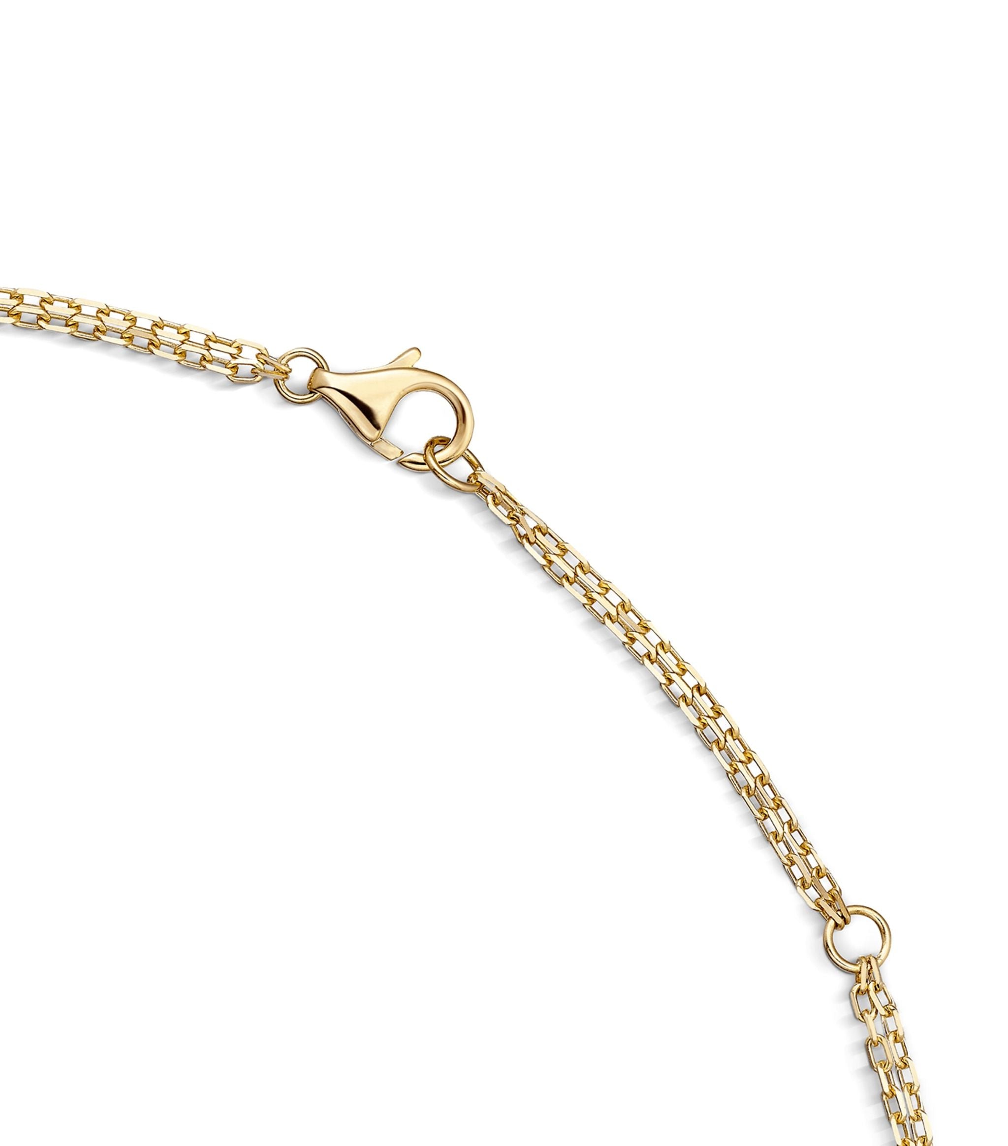 Yellow Gold and Diamond LOVE Double Chain Necklace GOODS Harrods   