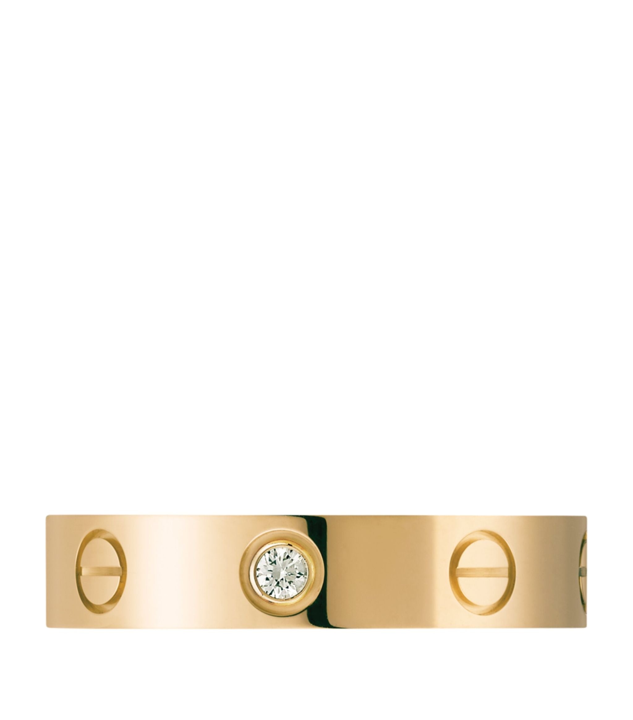 Yellow Gold and Diamond LOVE Wedding Band GOODS Harrods   