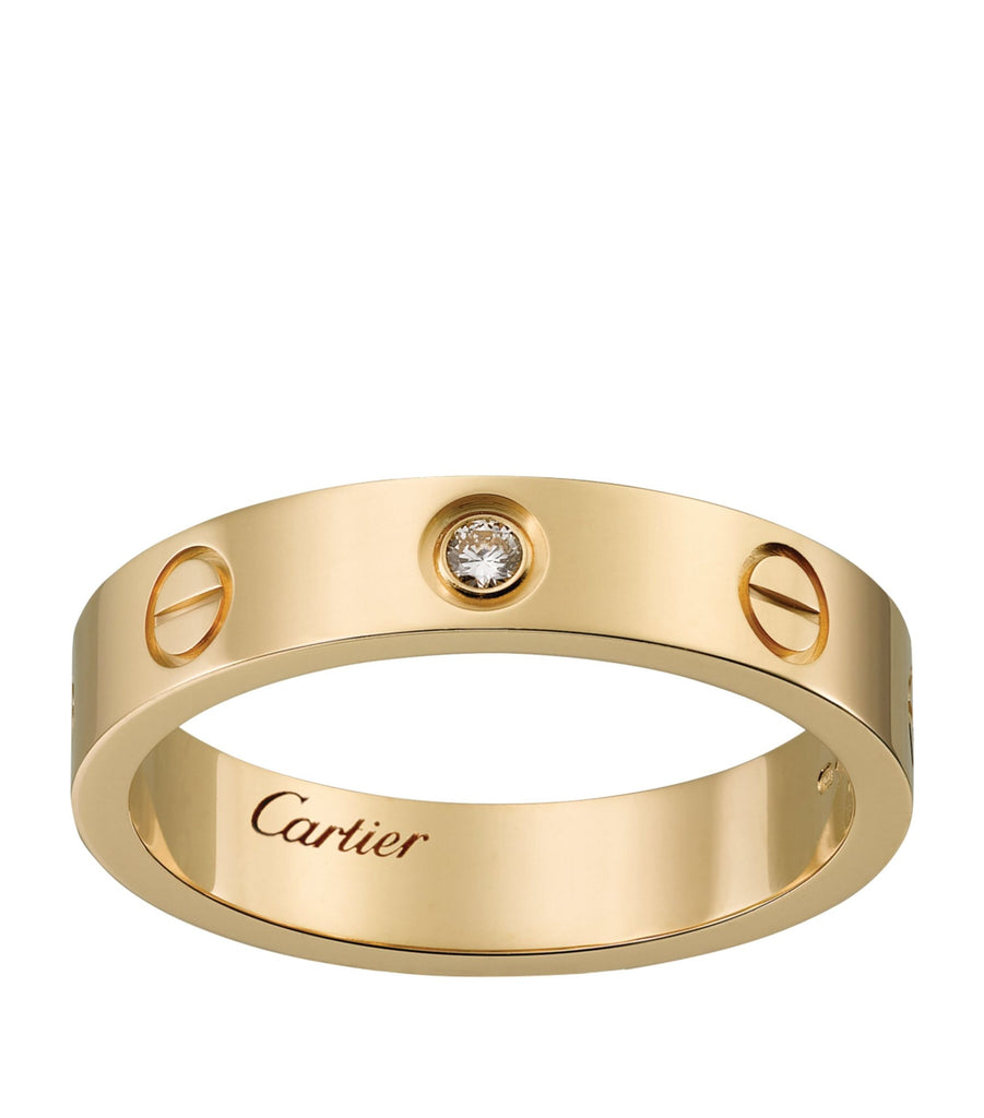 Yellow Gold and Diamond LOVE Wedding Band