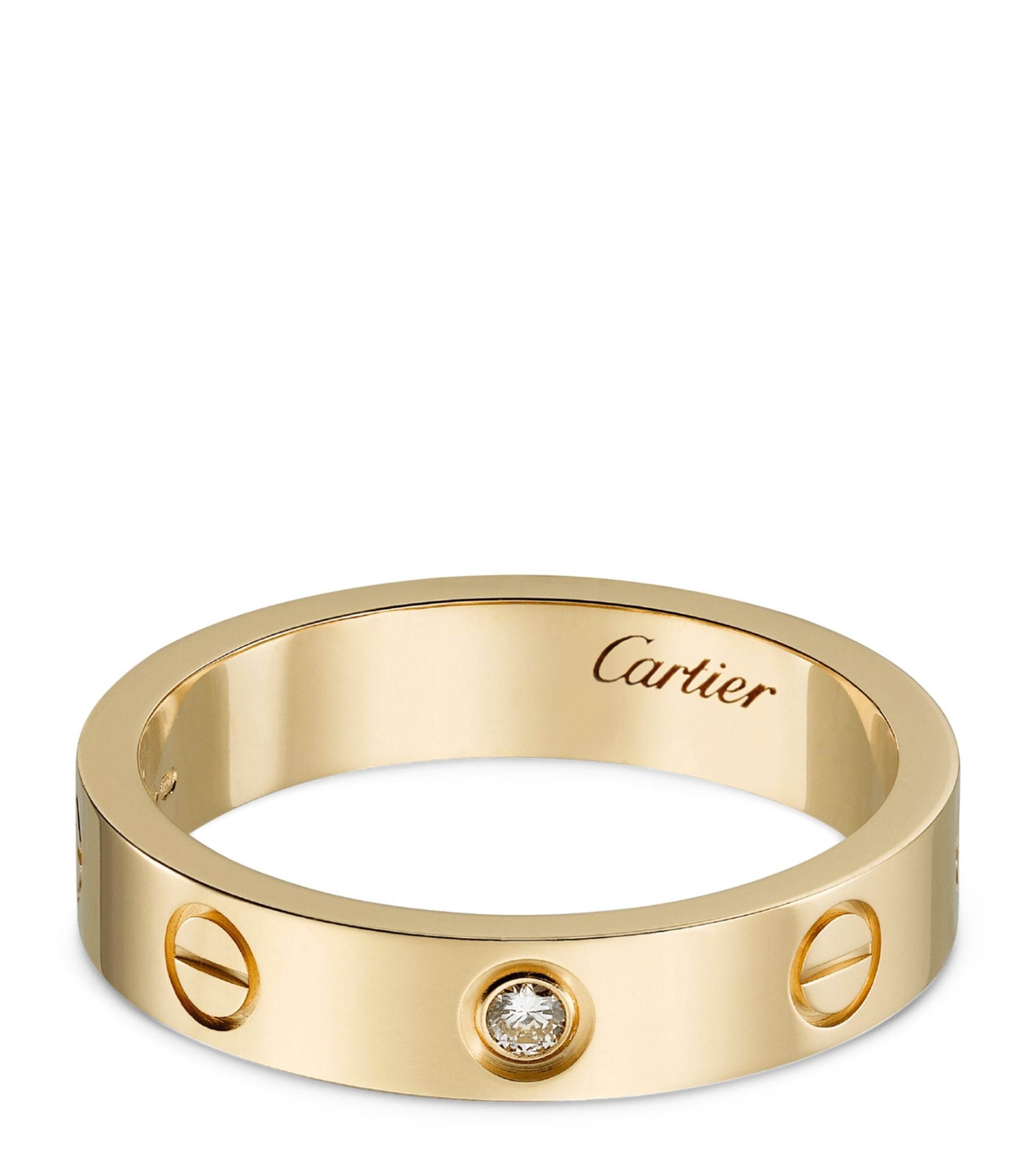 Yellow Gold and Diamond LOVE Wedding Band GOODS Harrods   