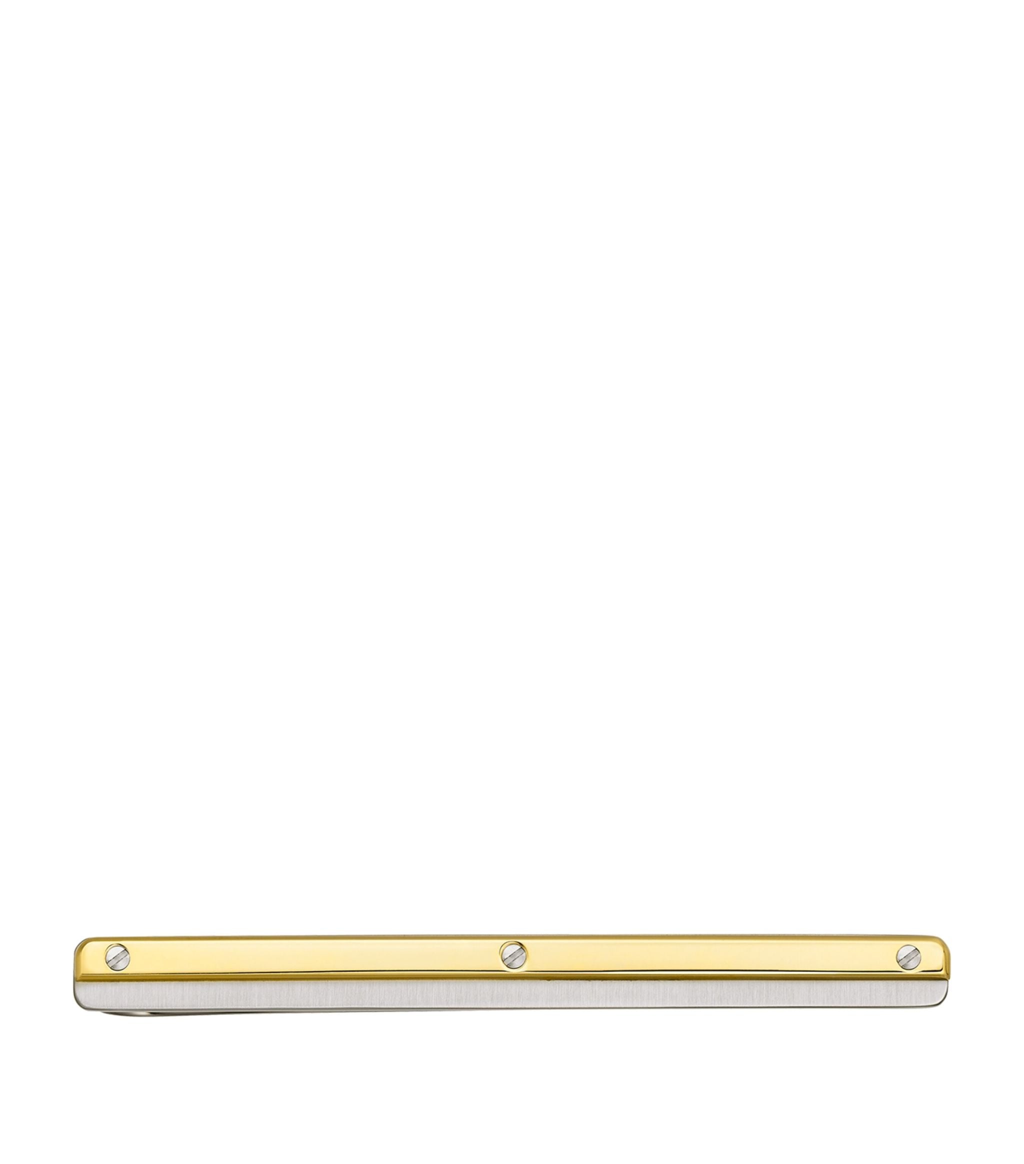 Yellow Gold and Stainless Steel Santos de Cartier Tie Clip GOODS Harrods   