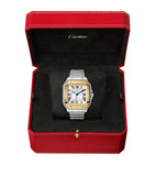 Yellow Gold and Stainless Steel Santos de Cartier Watch 35.1mm GOODS Harrods   