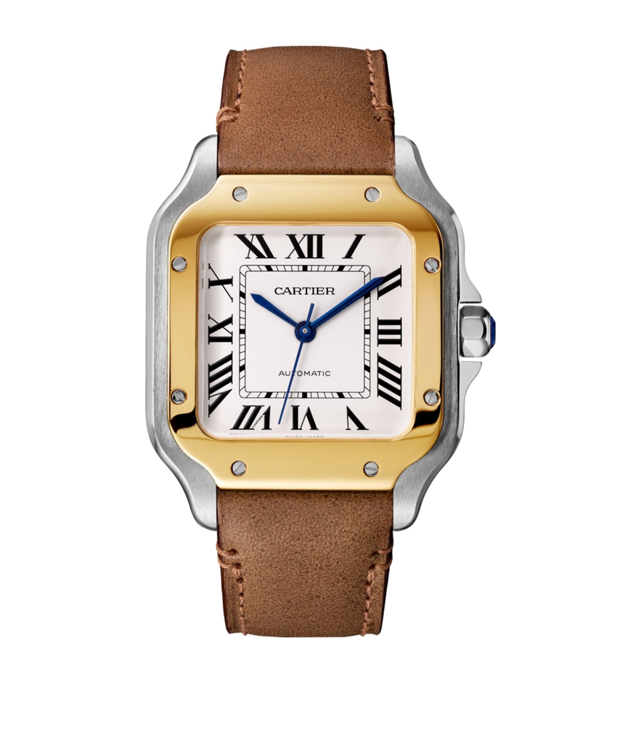 Yellow Gold and Stainless Steel Santos de Cartier Watch 35.1mm GOODS Harrods   