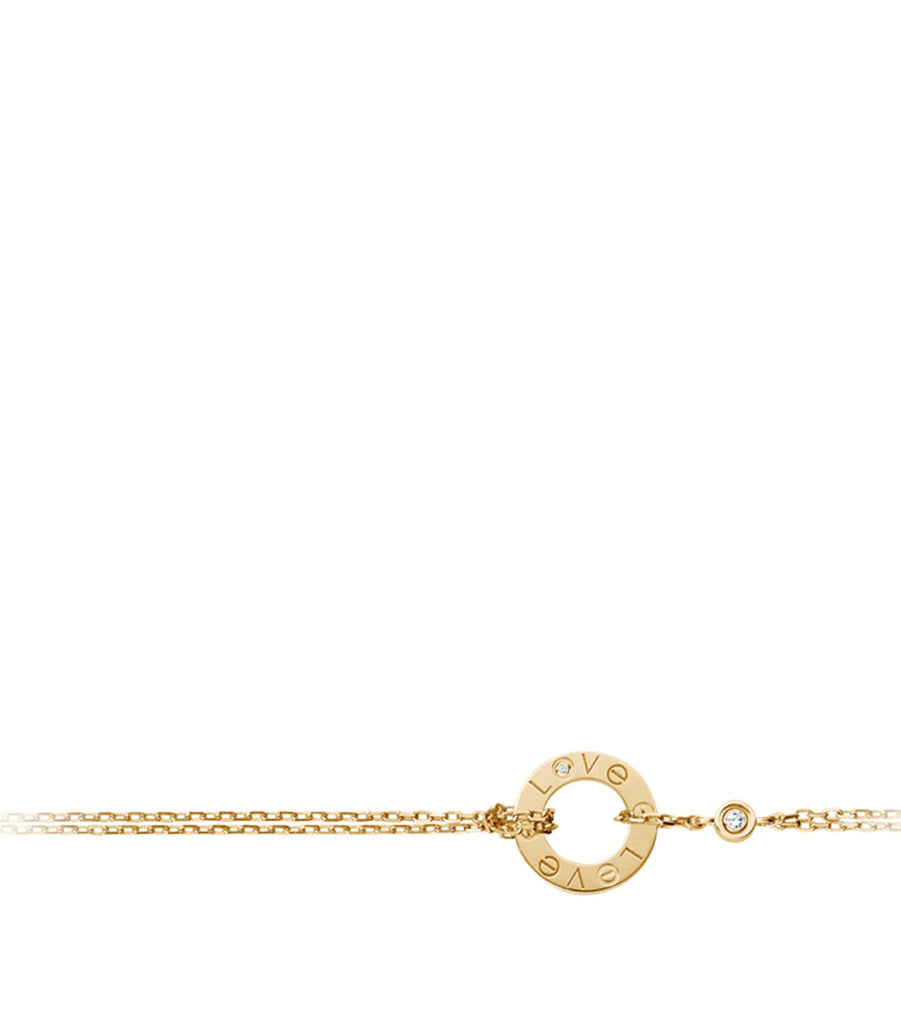 Yellow Gold Double Chain LOVE Bracelet