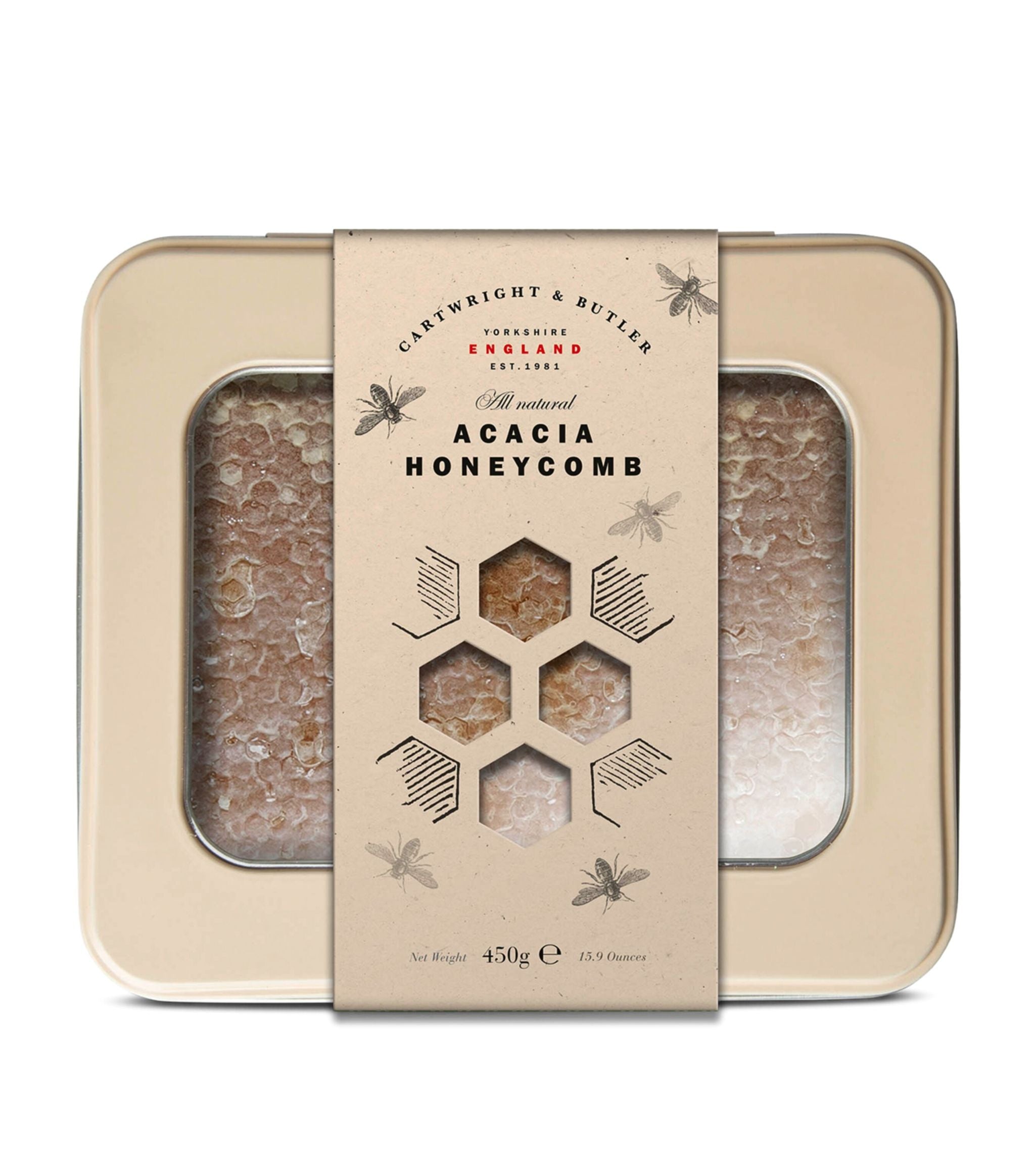 Acacia Honeycomb Tin (450g) GOODS Harrods   