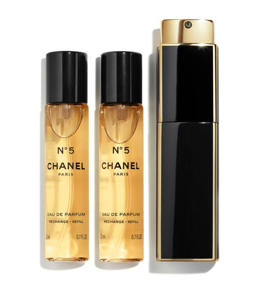 (N°5) Chanel No 5 Eau de Parfum Purse Spray (3 x 20 ml) Perfumes, Aftershaves & Gift Sets Harrods   