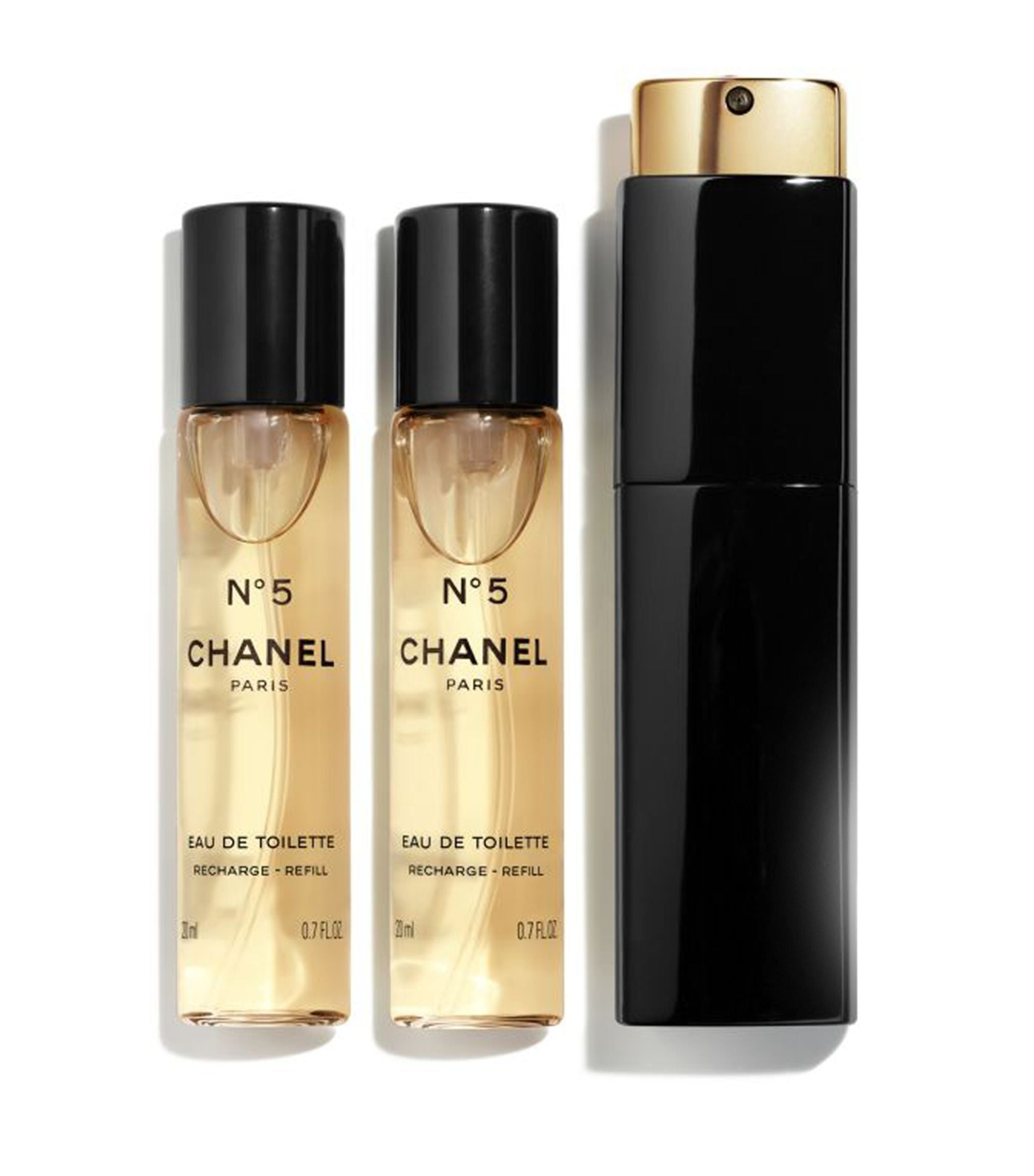 (N°5) Eau de Toilette Twist and Spray (3 x 20ml) GOODS Harrods   