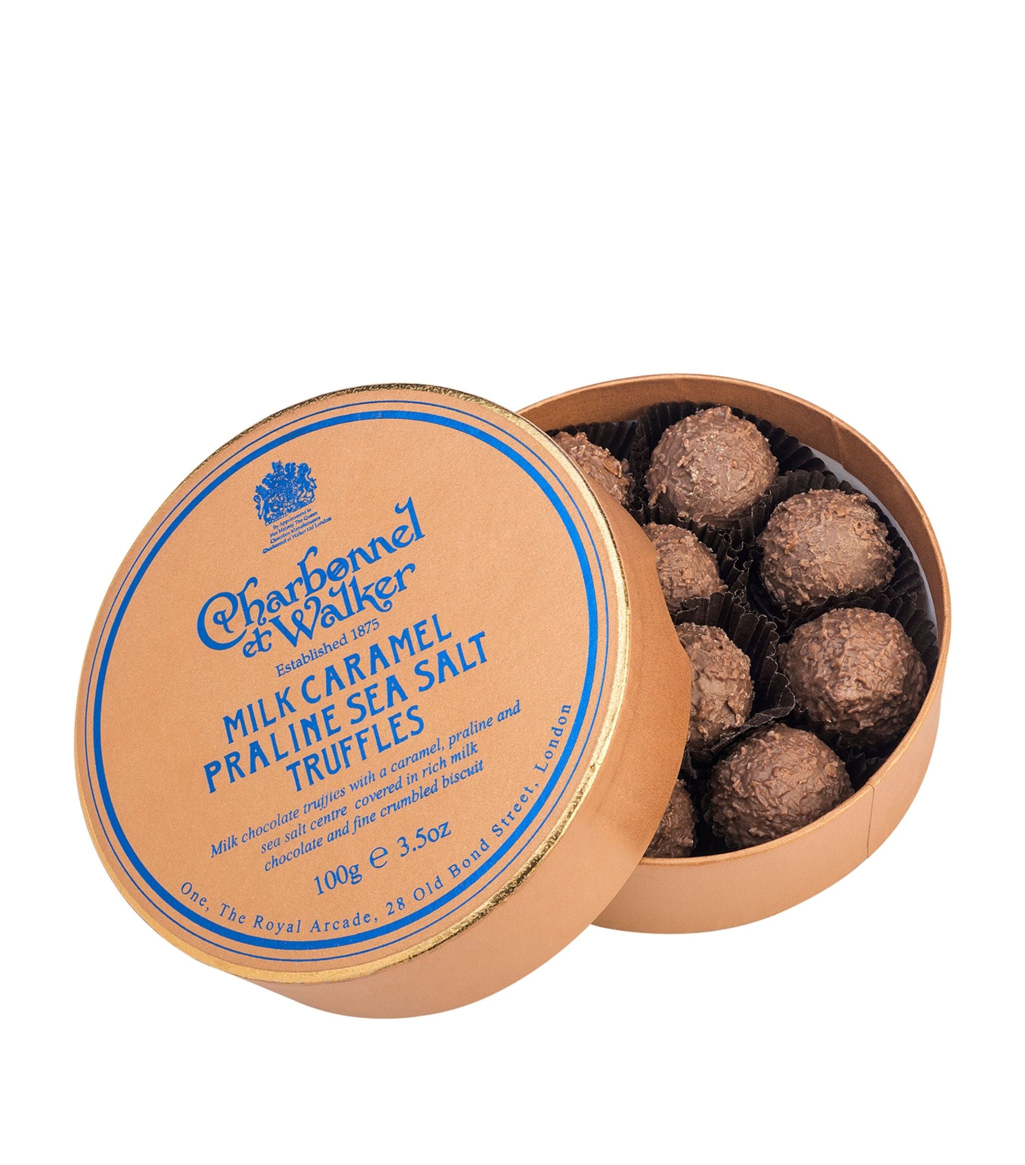 Milk Caramel Praline Sea Salt Truffles (100g) GOODS Harrods   