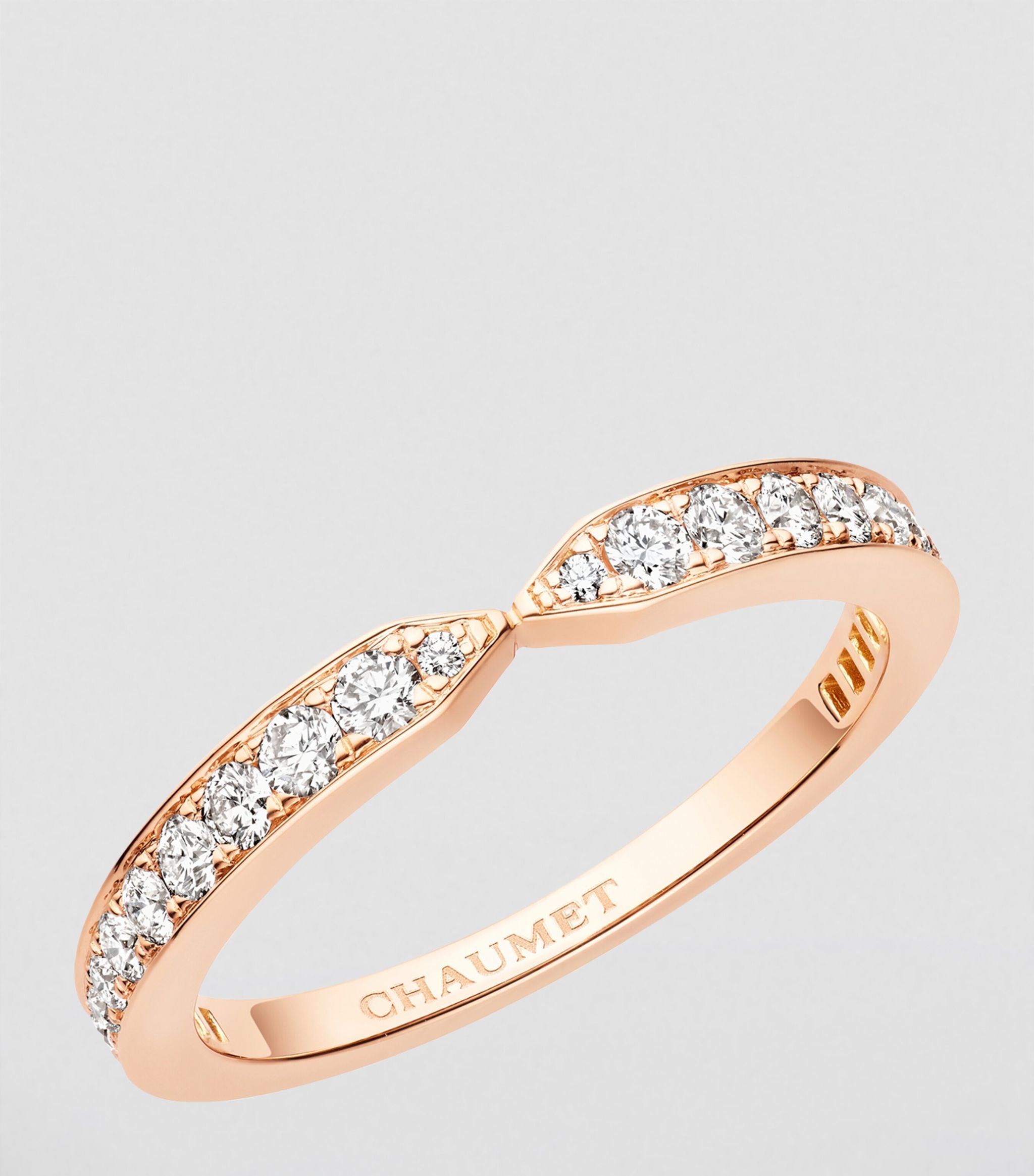 Rose Gold and Diamond Triomphe de Chaumet Wedding Band GOODS Harrods   