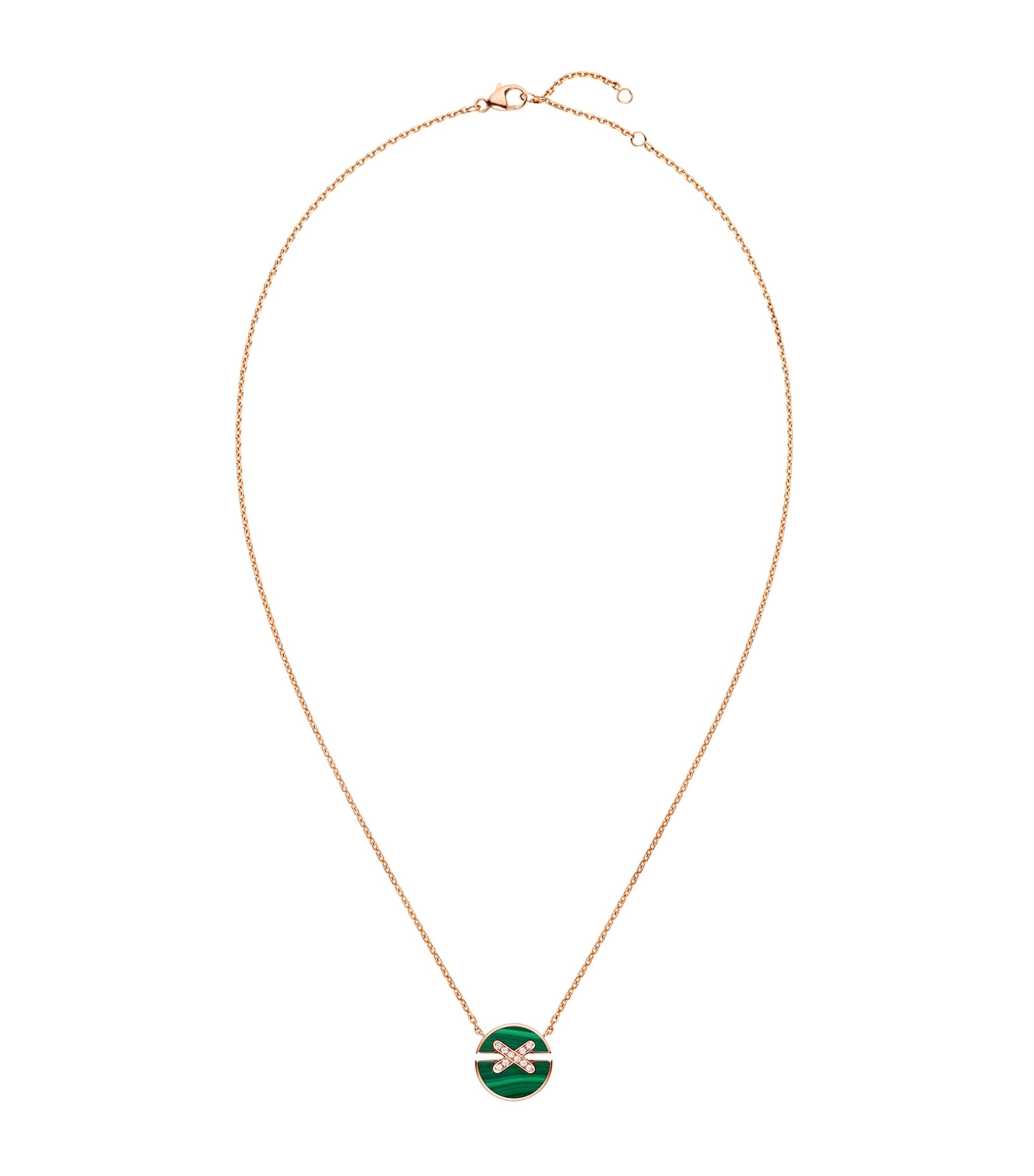 Small Rose Gold, Malachite and Diamond Harmony Pendant Necklace GOODS Harrods   