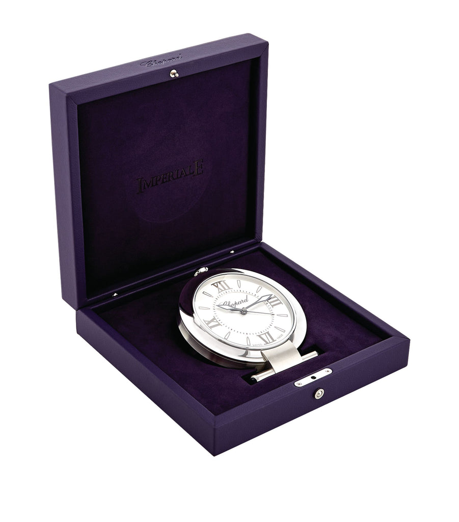 CH IMPERIALE ALARM CLOCK STEEL WHT DIAL