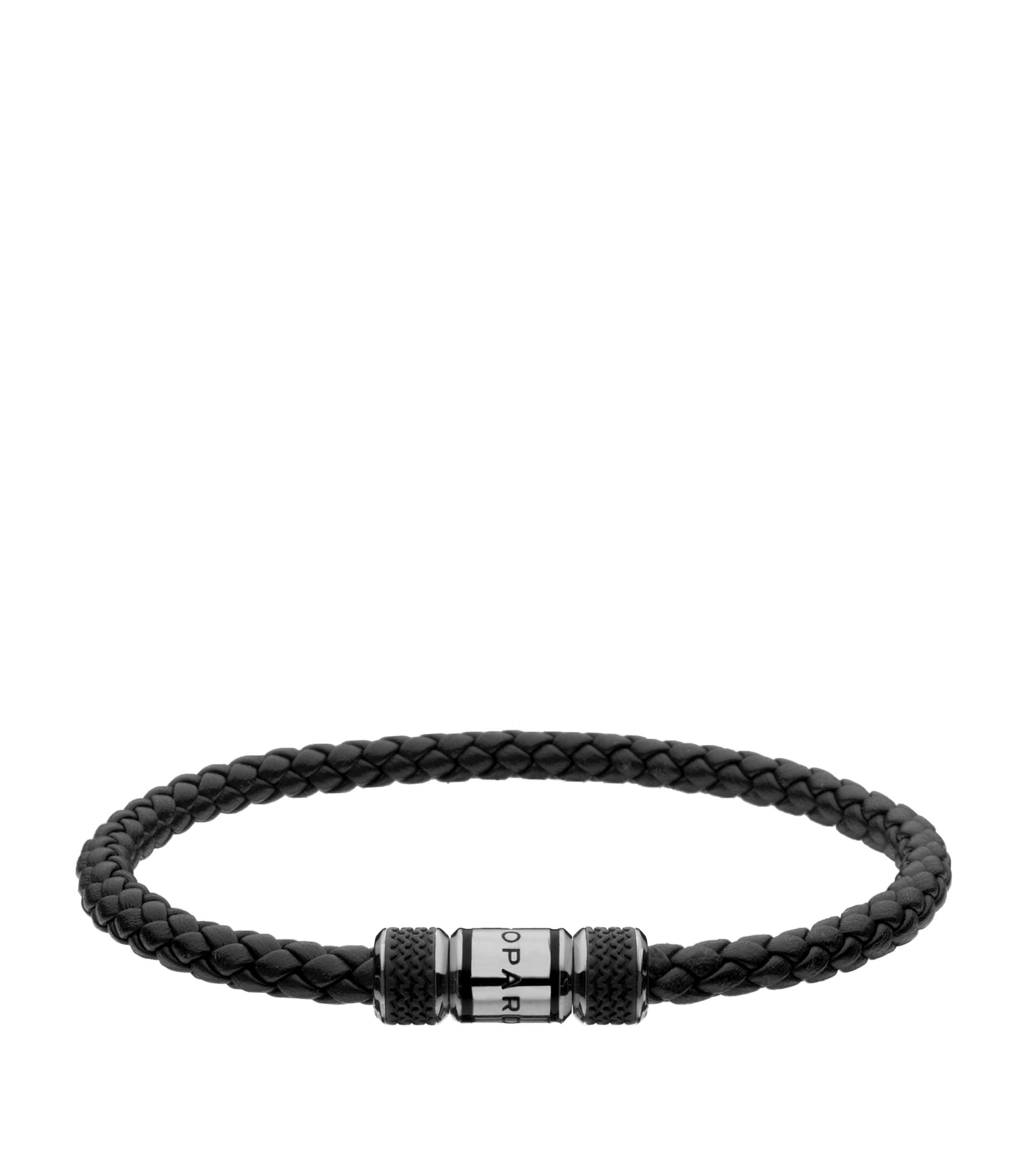 Leather and Palladium Classic Racing Bracelet GOODS Harrods   