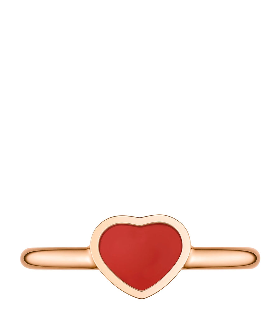 Rose Gold and Carnelian Happy Hearts Ring