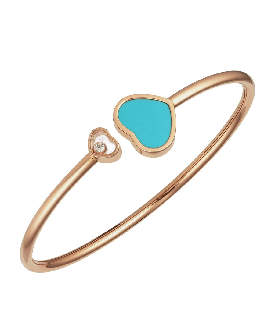 Rose Gold and Diamond Happy Hearts Bangle