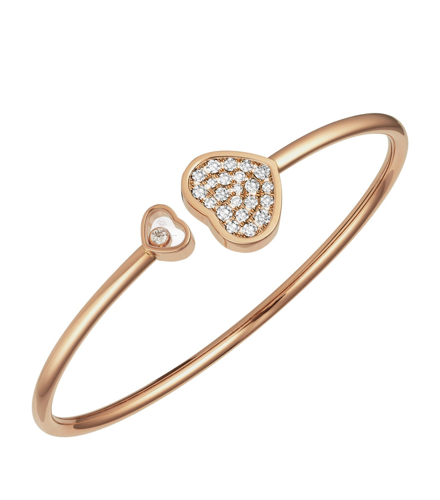 Rose Gold and Diamond Happy Hearts Bangle