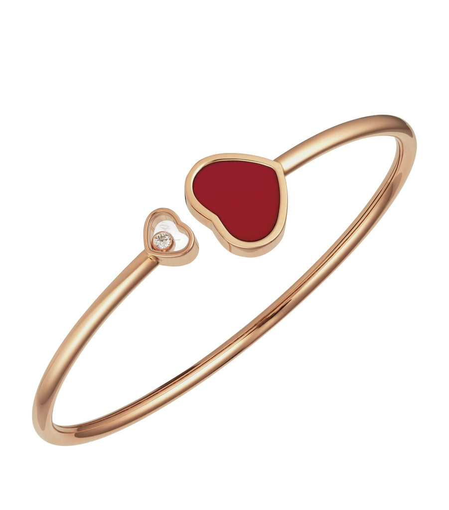 Rose Gold and Diamond Happy Hearts Bangle