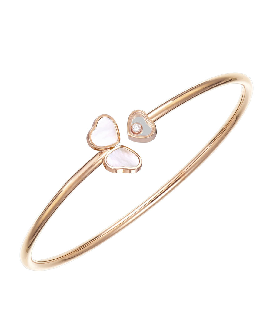 Rose Gold and Diamond Happy Hearts Bangle