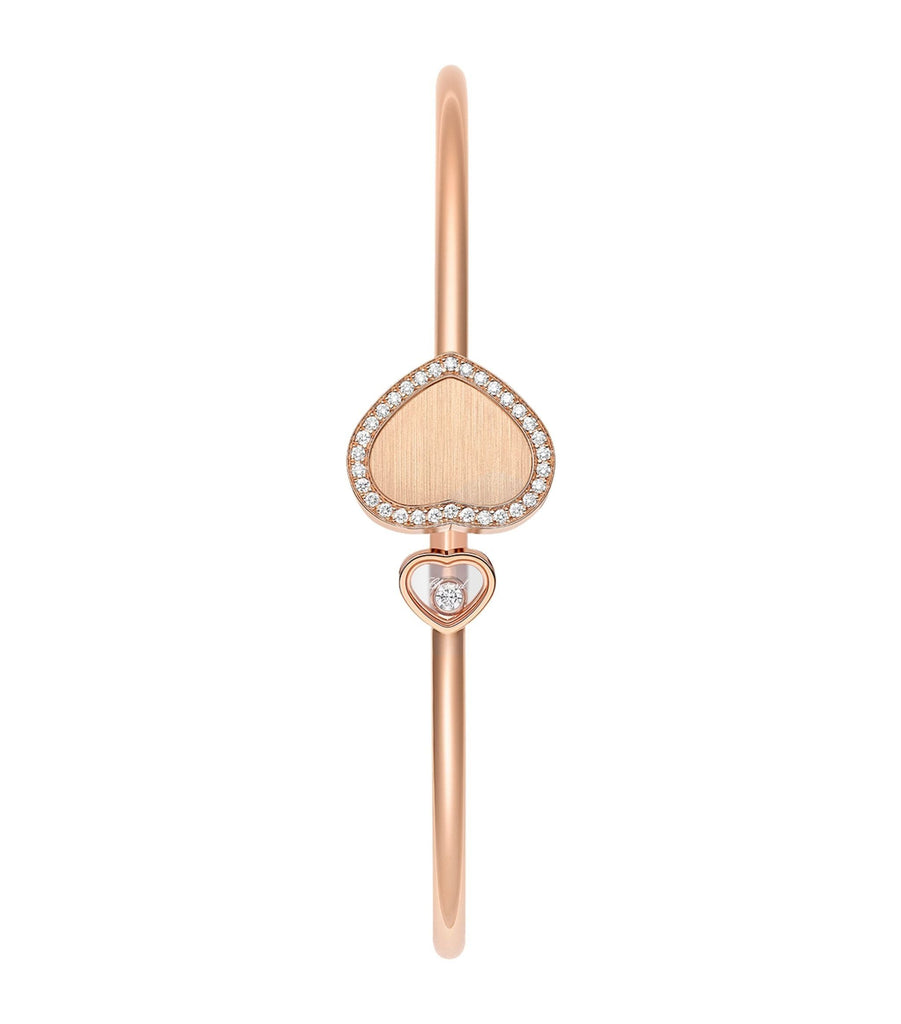 Rose Gold and Diamond Happy Hearts Bangle