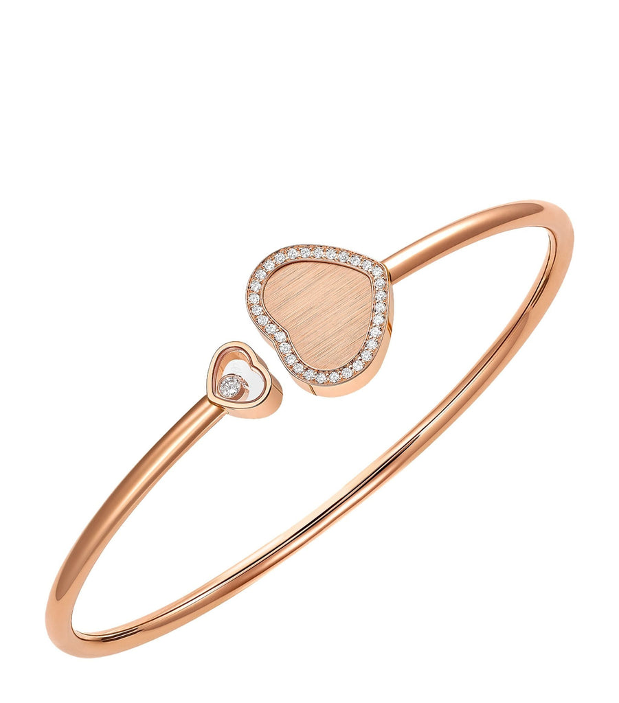 Rose Gold and Diamond Happy Hearts Bangle