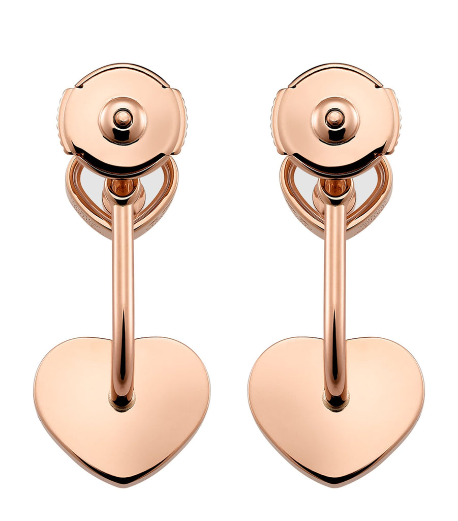 Rose Gold and Diamond Happy Hearts Earrings