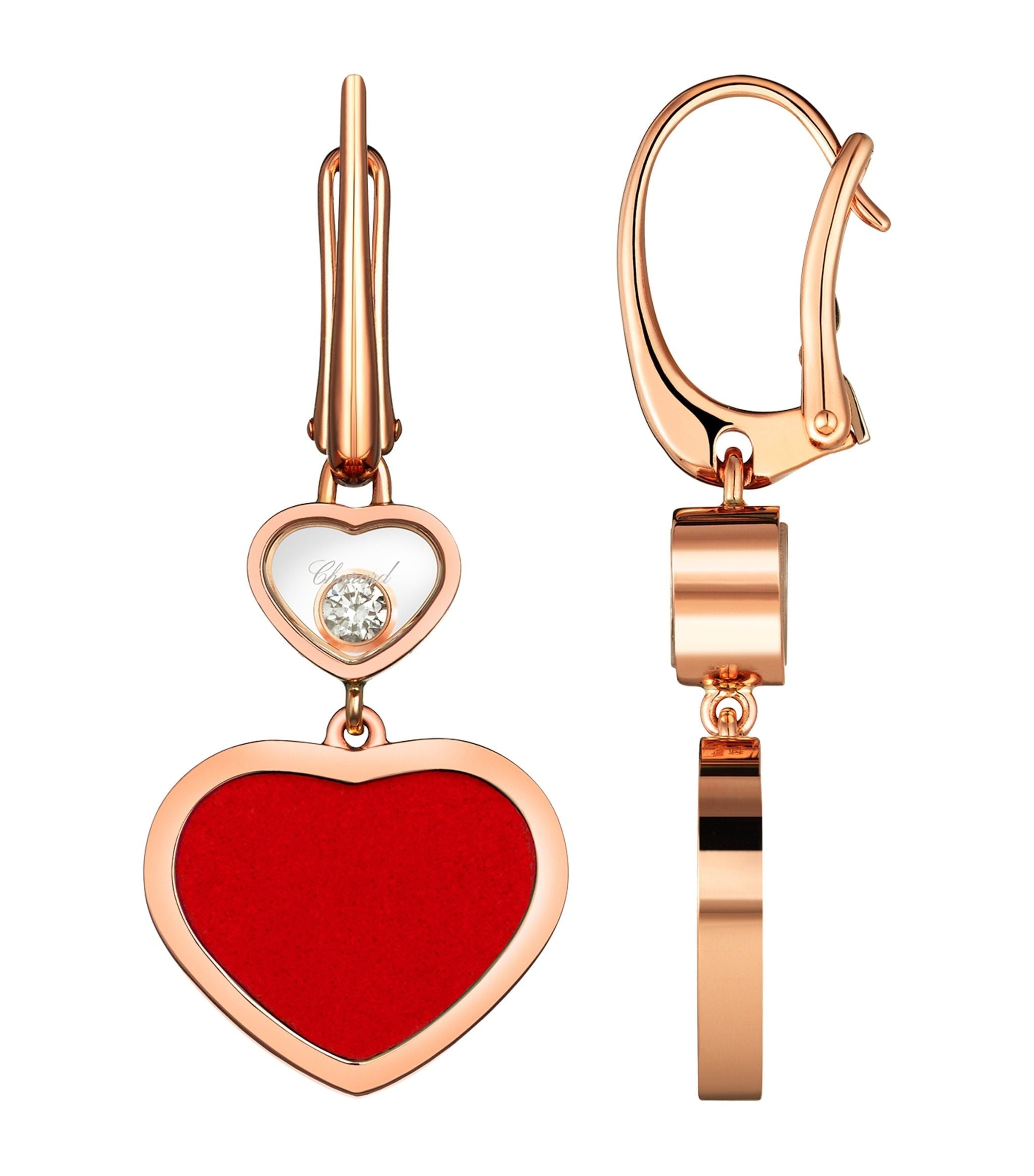 Rose Gold and Diamond Happy Hearts Earrings GOODS Harrods   