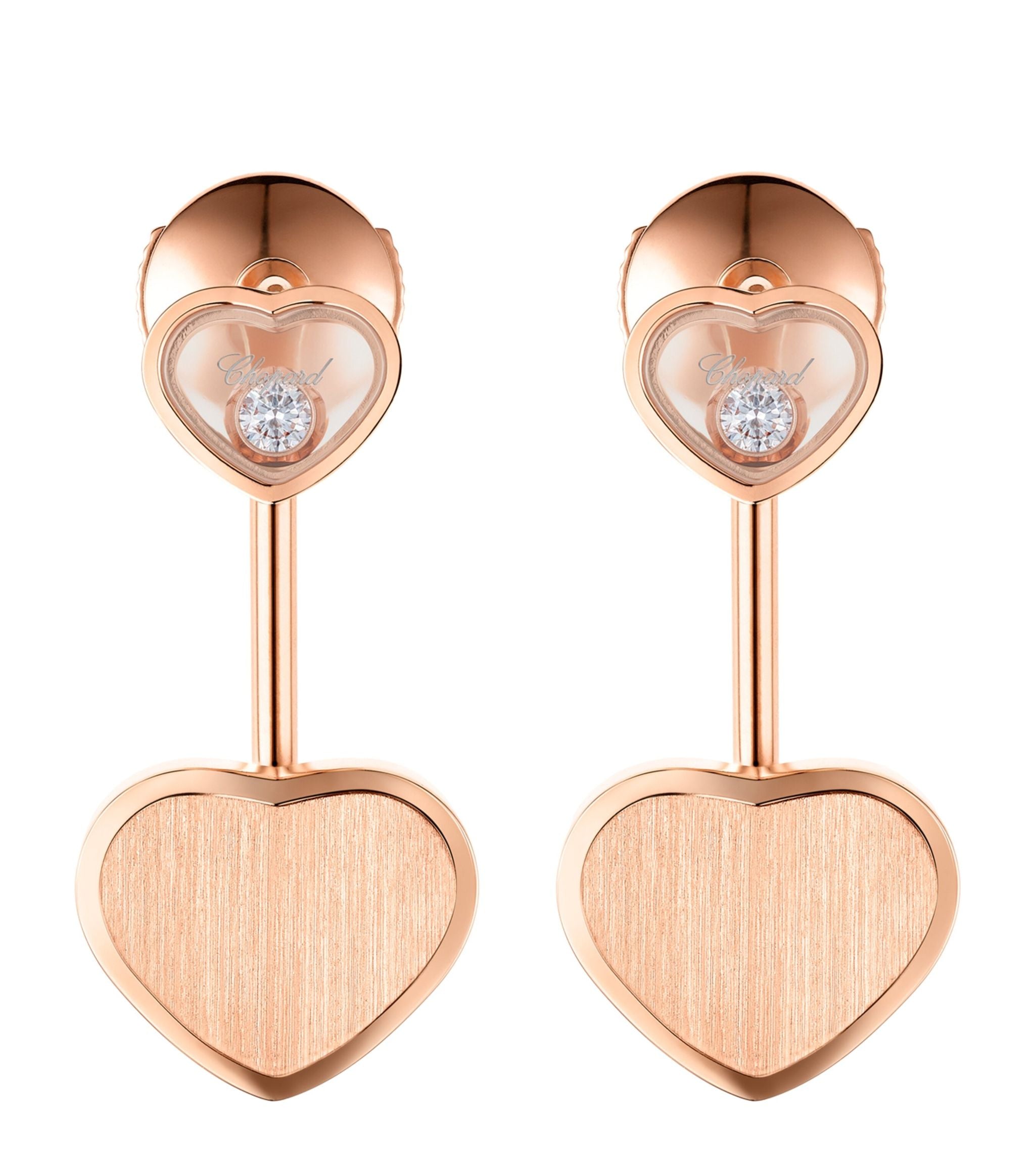 Rose Gold and Diamond Happy Hearts Golden Hearts Earrings GOODS Harrods   