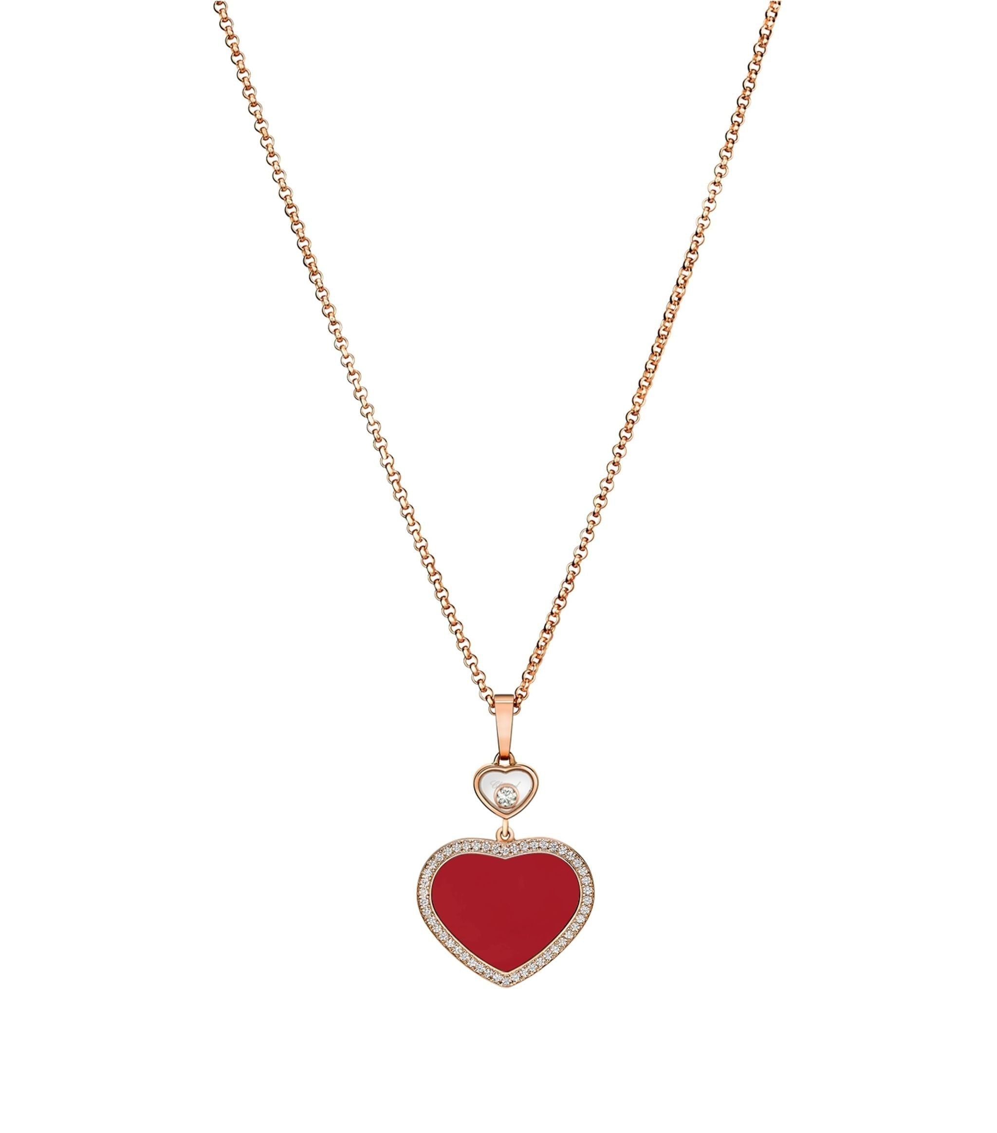 Rose Gold and Diamond Happy Hearts Pendant GOODS Harrods   