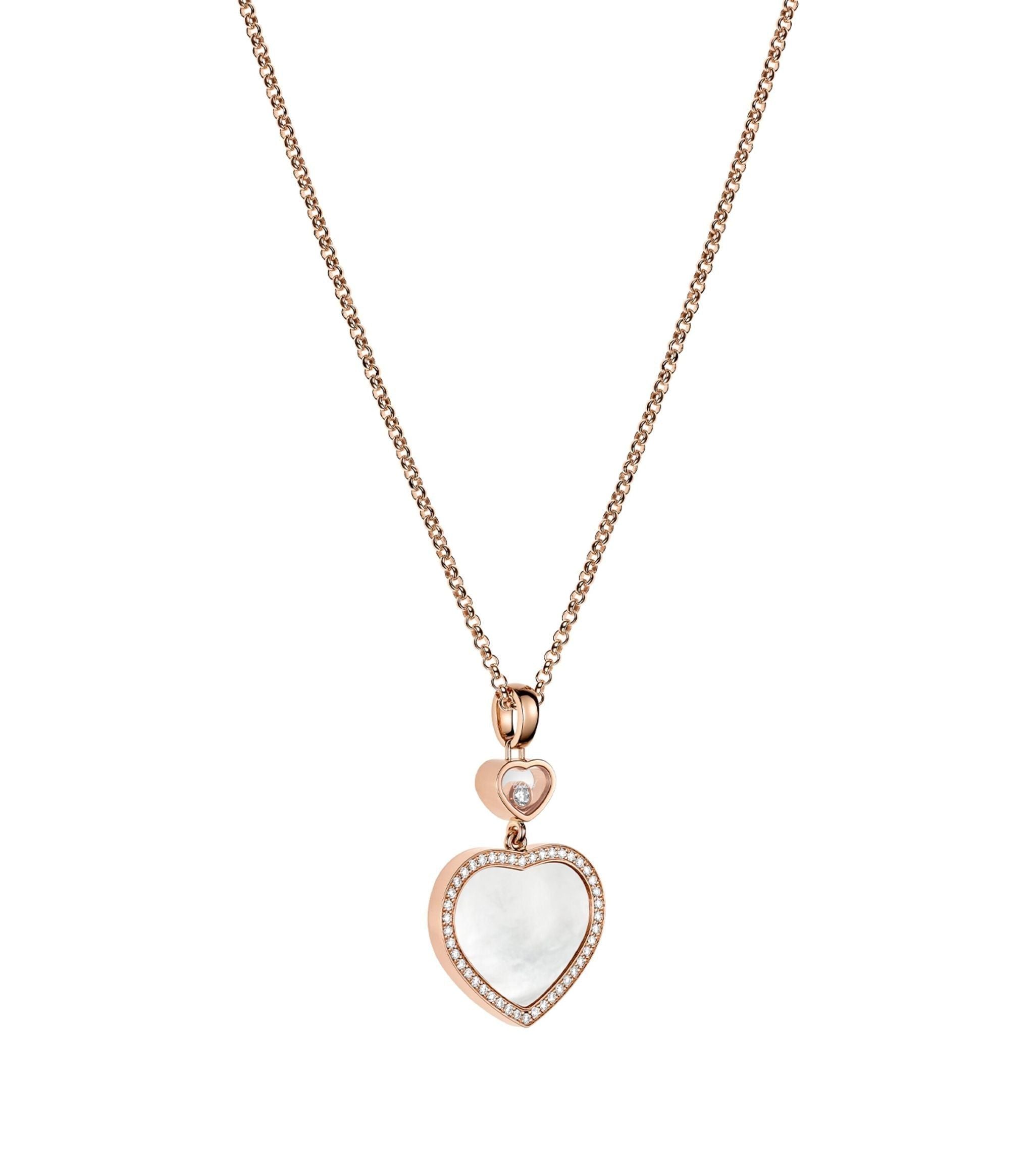 Rose Gold and Diamond Happy Hearts Pendant GOODS Harrods   