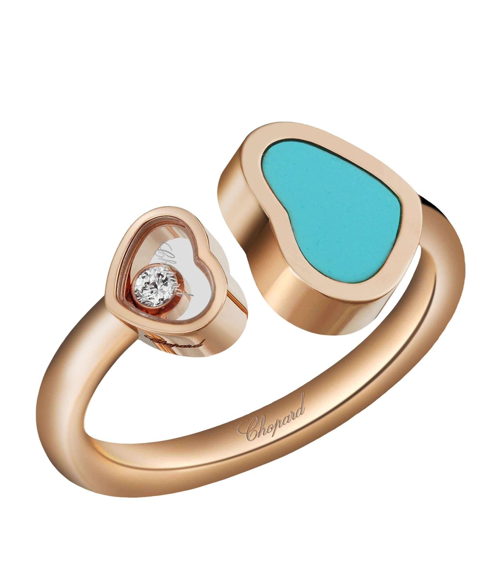 Rose Gold and Diamond Happy Hearts Ring GOODS Harrods   