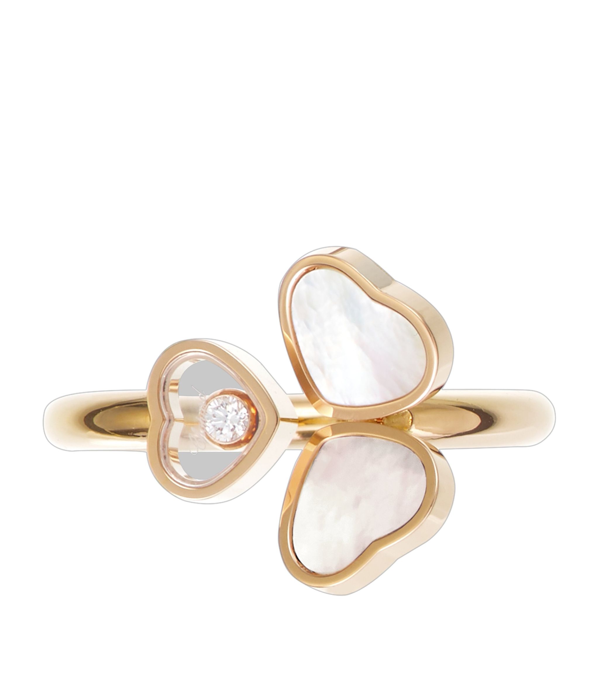 Rose Gold and Diamond Happy Hearts Ring GOODS Harrods   