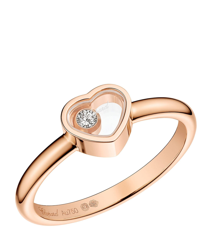 Rose Gold and Diamond Happy Hearts Ring