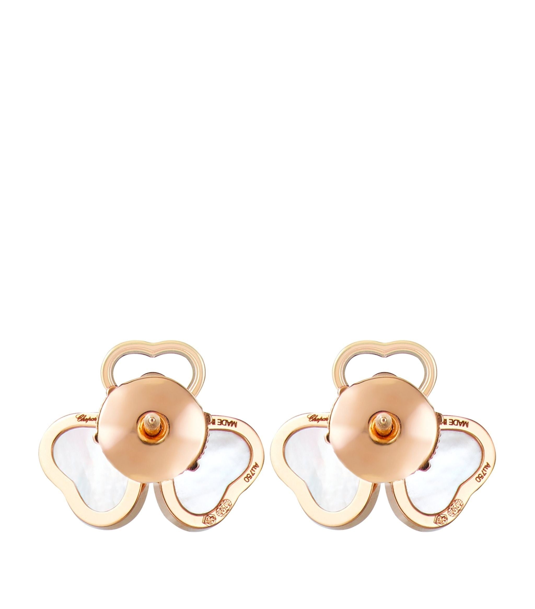 Rose Gold and Diamond Happy Hearts Wings Earrings GOODS Harrods   